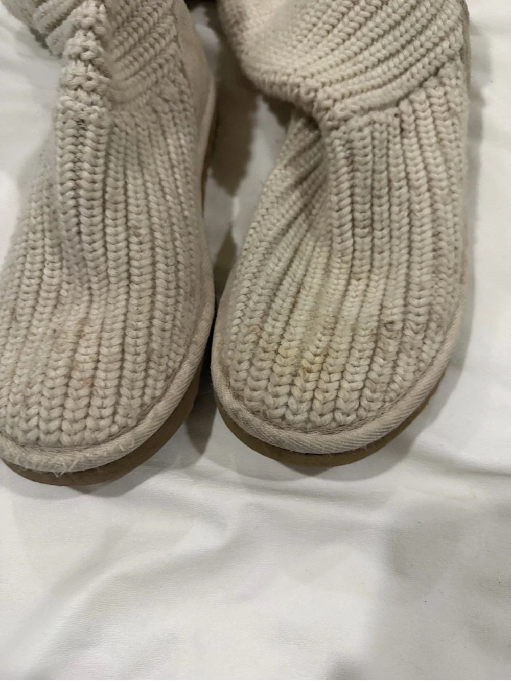 UGG Women's Knit Fold-Over Over-the-Knee Boots in Cream